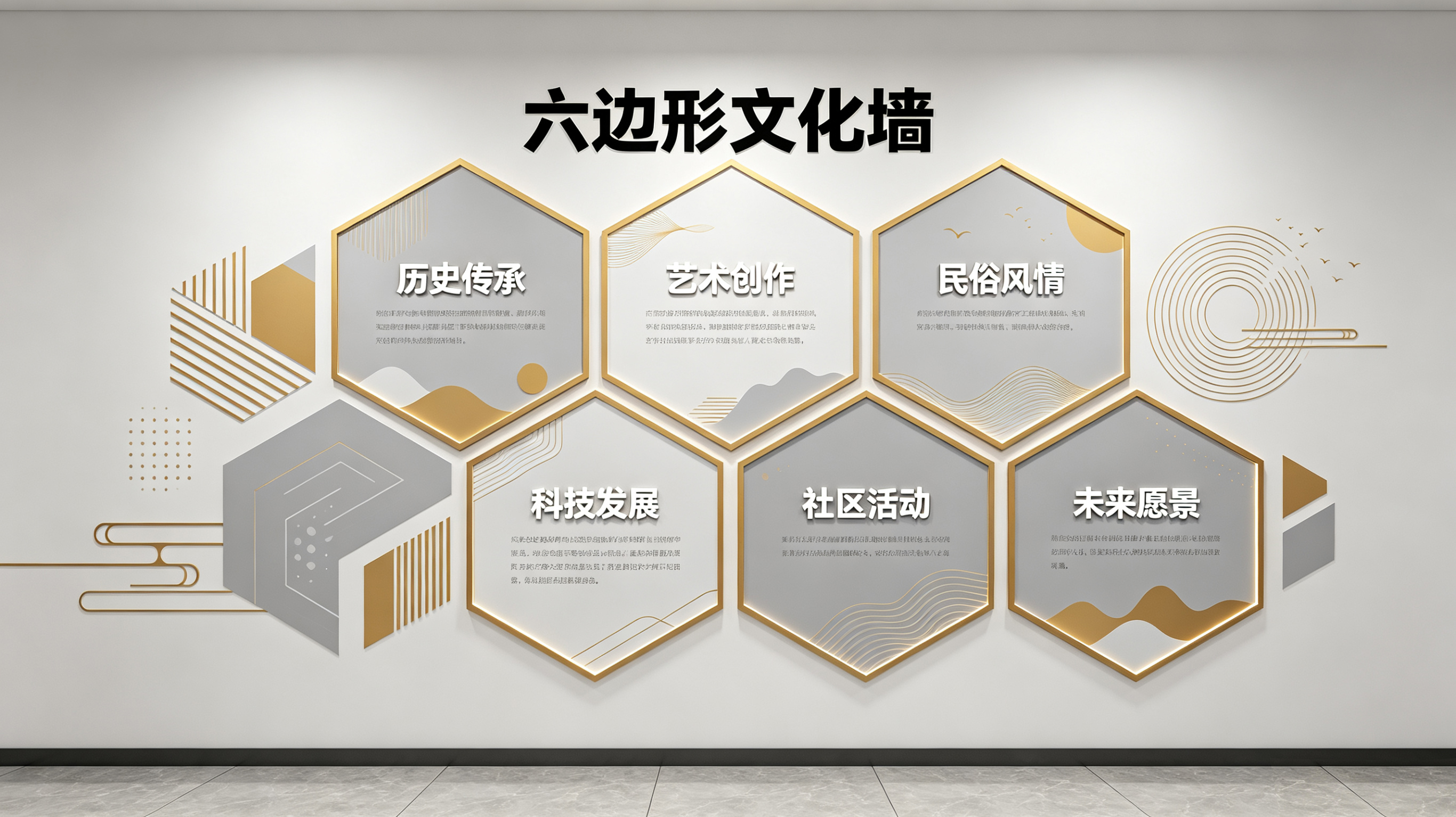 迪庆企业文化墙 | 六边形信息美学